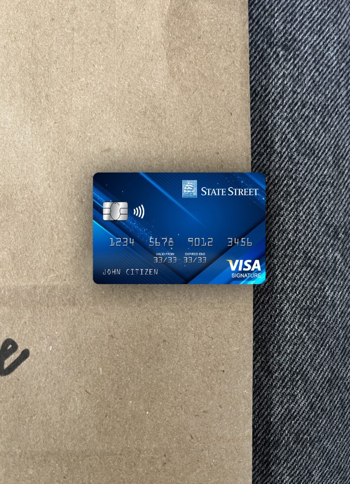 Download USA State Street Corporation bank signature card photolook front Photoshop template